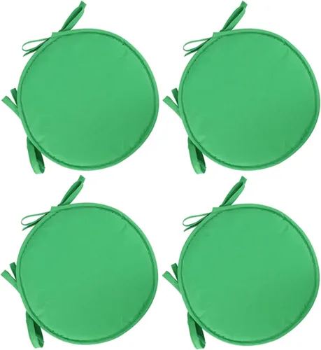 Miniatura 6 de Womenyiaor Juego de 4 cojines redondos para sillas para interiores y exteriores, con lazos, juego de bistró, almohadillas para sillas de comedor
