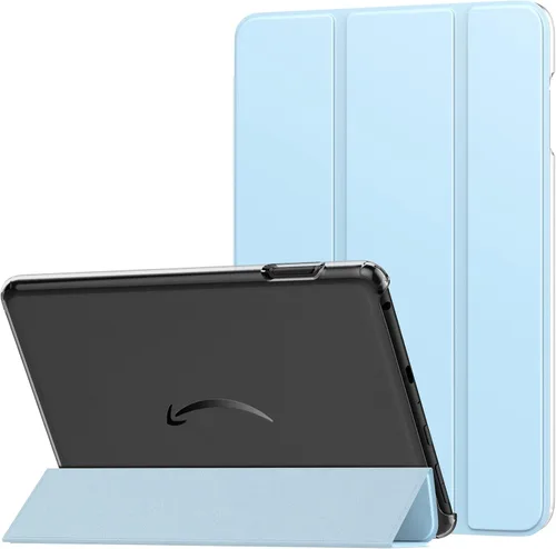 Miniatura 18 de MoKo Funda para tableta Amazon Kindle Fire HD 8 y 8 Plus (12/10ª generación, 2022/2020), funda de piel sintética con soporte triple y carcasa azul