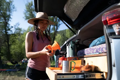 Miniatura 4 de ust Flexware plegable para café con diseño fuerte, flexible, compacto, sin BPA y sello de tapa para senderismo, mochileros, camping y supervivencia