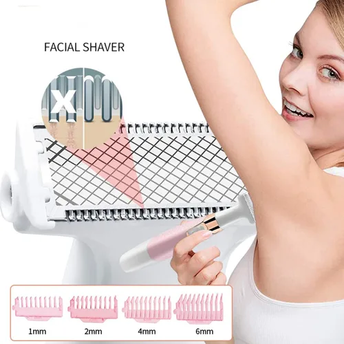 Miniatura 5 de Maquinillas de afeitar eléctricas para mujeres, removedor de vello facial para mujeres, cara, cejas, nariz, piernas, púbico, bikini, recortador