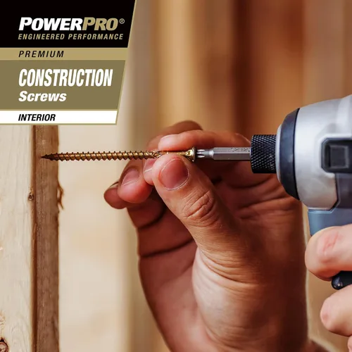 Miniatura 5 de Power Pro 48587 Tornillos de madera, #8 x 3.8 cm, tornillos premium Star Drive para gabinetes interiores, zinc amarillo dorado, paquete de 5 libras