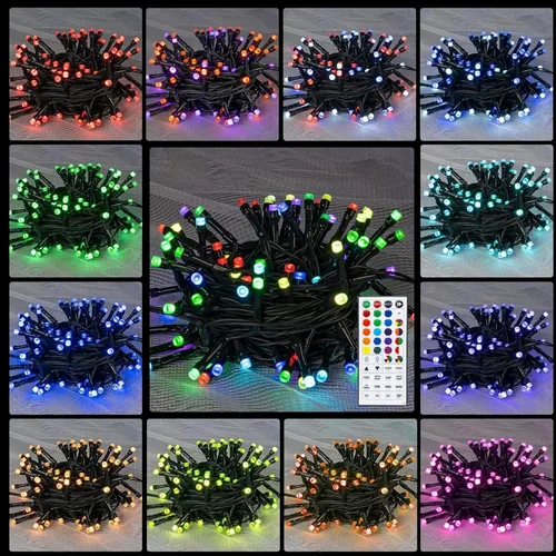 Miniatura 4 de TW SHINE - Luces de Navidad que cambian de color, 200 luces LED RGB de 66 pies, luces de Halloween para exteriores con control remoto, impermeables