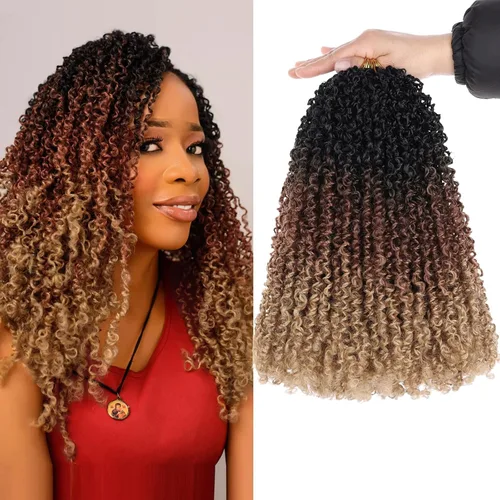Miniatura 31 de Unionbeauty - Paquete de 8 trenzas de ganchillo Yanky Twist de 6 pulgadas, 8 paquetes, color negro natural, micro Passion Twist, extensiones