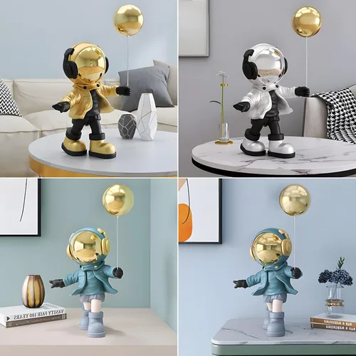 Miniatura 3 de Figura de astronauta, escultura de hombre espacial de resina con asa, para decoración de mesa del hogar, estantería, sala de estudio, decoración
