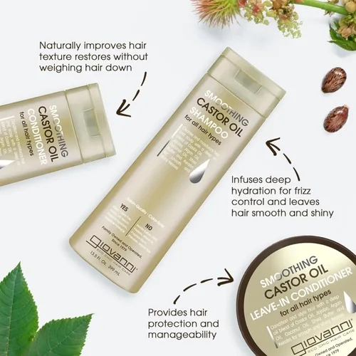 Miniatura 2 de GIOVANNI Castor Oil Trio - Shampoo, Conditioner, & Castor Oil, All Hair Types, Moisturize Hair & Scalp, Hydrate & Tame Frizz, Jojoba, Argan Oil