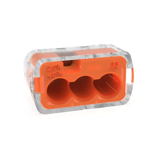 Miniatura 6 de IDEAL Electrical 30-1333S - Conector de 3 puertos a presión, color naranja, (10 unidades)