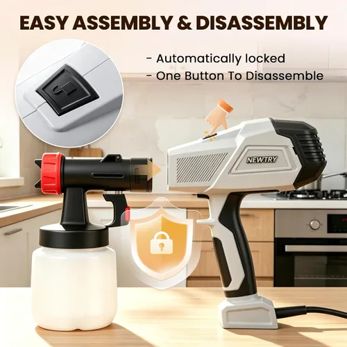 Miniatura 5 de NEWTRY Pistola pulverizadora de chocolate de 500 W para pasteles, pulverizador de pintura eléctrico de 110 V, kit de rociador de pasteles, 3 modos