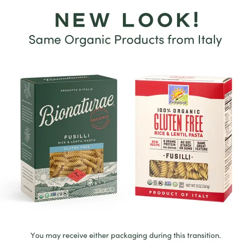 Miniatura 3 de Bionaturae Fusilli Pasta Fideos - Pasta orgánica sin gluten, pasta de arroz y lentejas, certificado Kosher, alta proteína, sin OMG, pasta Fusilli