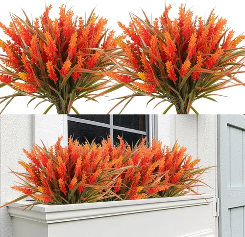 Miniatura 10 de RECUTMS Plantas y flores artificiales para exteriores, flores artificiales al aire libre, plantas artificiales falsas para exteriores, flores