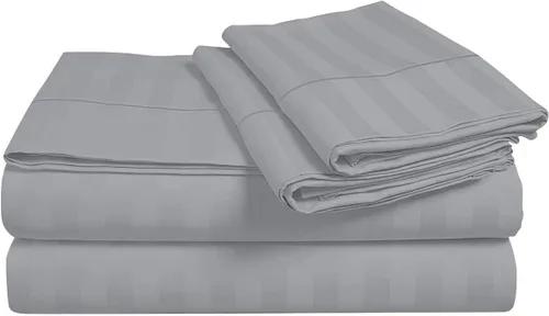 Miniatura 7 de Juego de sábanas y fundas de almohada de 6 piezas, 100% algodón, juego de sábanas de rayas de agua individual incluye 4 fundas de almohada, 1 sábana
