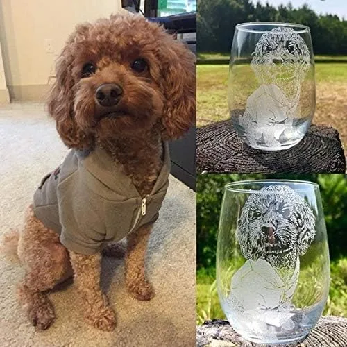 Miniatura 2 de Vidrio grabado personalizado para mascotas, copa de vino grabada, imagen de mascota personalizada, vidrio grabado conmemorativo de mascotas, imagen