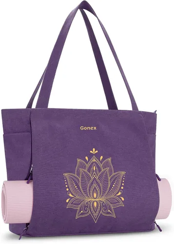 Miniatura 14 de Gonex Bolsa para Esterilla de Yoga, Bolsa Grande con Múltiples Bolsillos para Mujeres y Hombres, Portador de Esterilla de Lona, Cremallera Completa