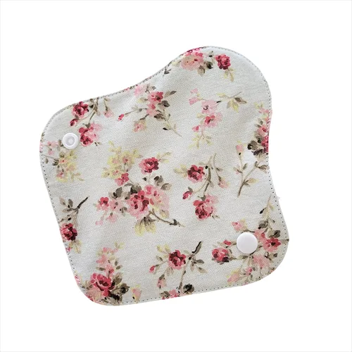 Miniatura 4 de Lilind ® Paquete de 7 toallas de tela para tanga en flores rojas, 100% algodón orgánico, reutilizables, lavables, toallas sanitarias menstruales