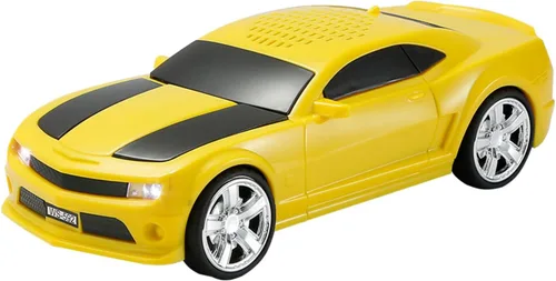 Miniatura 8 de WSTER Altavoz Bluetooth modelo de coche deportivo con sonido estéreo, emparejamiento TWS, luces LED de fiesta, reproducción USB/TF, ruedas móviles