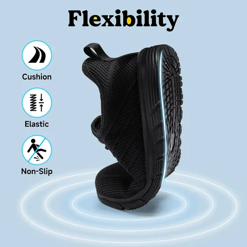Miniatura 9 de Zapatos de trabajo antideslizantes para hombre, zapatos de trabajo antideslizantes negros, zapatos de trabajo resistentes al agua, zapatos