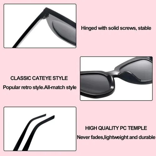 Miniatura 4 de Dollger Gafas de sol retro de ojo de gato para mujer y hombre, estilo vintage, cuadrado, tortuga, concha, moda