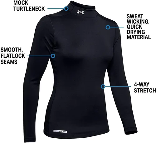 Miniatura 5 de Under Armour ColdGear Authentics - Mock de compresión para mujer