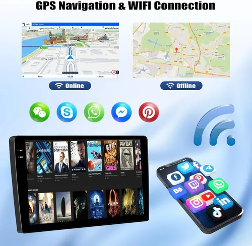Miniatura 5 de 4G+64G Android 15 Estéreo para coche para Ford F150 2009-2012 con Carplay inalámbrico Android Auto, 9 pulgadas pantalla táctil Incell Radio coche 4