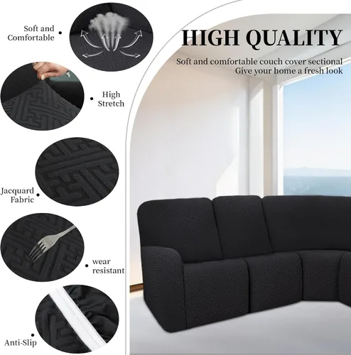 Miniatura 5 de Fundas de sofá reclinable seccional 100% impermeables para sofá reclinable en forma de L, funda de sofá modular de esquina en forma de L, fundas