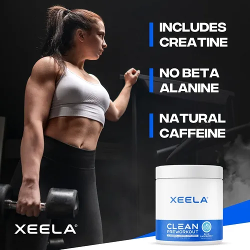Miniatura 5 de XEELA Polvo para antes del entrenamiento, limpio y probado, sin nerviosismo, seguro y natural, aumenta la energía termogénica, la concentración