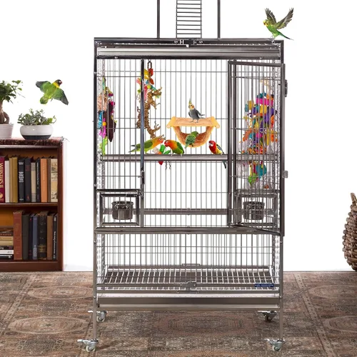 Miniatura 6 de BWOGUE Cama nido hamaca colgante cálida de invierno para pájaros, cabaña para acurrucarse, casa tienda juguete de loro, percha de jaula de pájaros