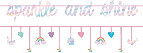 Miniatura 3 de Flutter - Kit de pancartas dobles de papel multicolor con purpurina, 12 pies (paquete de 2), deseos de cumpleaños brillantes para celebraciones