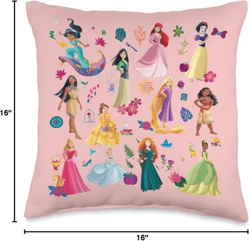 Miniatura 4 de Disney Almohada rosa con estampado mágico de princesa