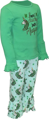 Miniatura 6 de Unique Baby Girls 2pc Matching Outfit For Every Holiday Ruffled Long Sleeve Legging Sets 2
