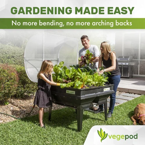 Miniatura 7 de vegepod - Cama de jardín elevada - Kit de jardín con contenedor de riego automático con cubierta protectora, fácilmente elevado a la altura