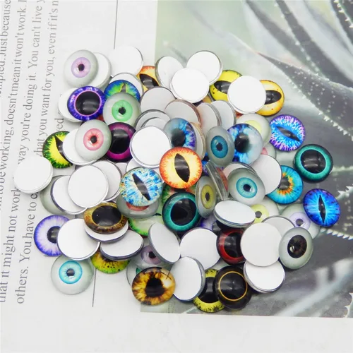 Miniatura 2 de JJG QAZ - 120 piezas (60 pares) de cristal redondo de cristal mixto de 0.236 pulgadas (60 pares) de ojo de dragón ojo de dragón ojo de gato