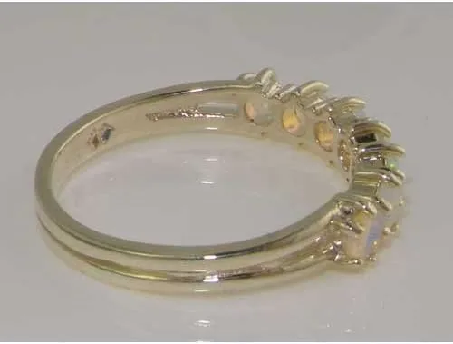Miniatura 5 de Anillo de eternidad de plata de ley 925 con ópalo auténtico para mujer