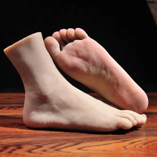 Pies de silicona, 1 par de maniquí masculino de silicona, pie de silicona con pantalla de hueso, sandalia para zapatos, calcetín, exhibición, arte,