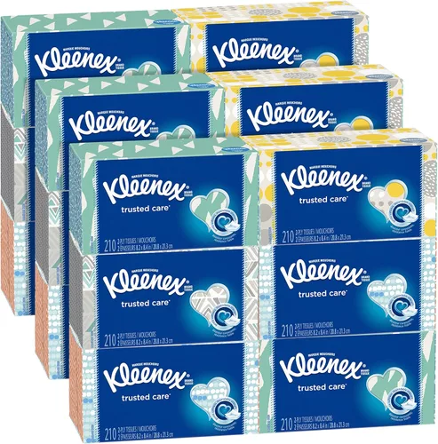 Kleenex Pañuelos faciales para uso diario, 210 pañuelos por caja plana, paquete de 18 Blanco