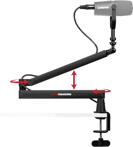 Miniatura 16 de Gator Frameworks - Soporte para micrófono de transmisión montado en escritorio Deluxe para podcasts y grabación; cable XLR integrado, (GFWBCBM3000)
