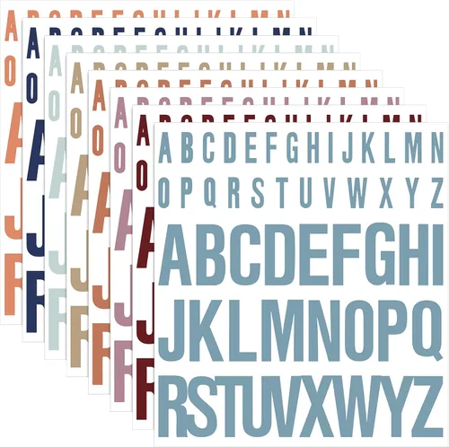 Miniatura 10 de Gersoniel 8 hojas de calcomanías de letras de graduados, calcomanías de vinilo del alfabeto, impermeables, autoadhesivas, letras para decoración