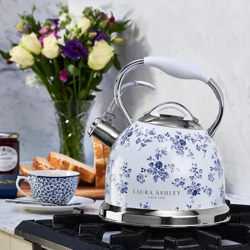 Miniatura 2 de Laura Ashley Hervidor China Rose para Estufa con Silbato - Hervidor de Acero Inoxidable de 2.5L de Hervido Rápido para Estufa - Hervidor de Camping