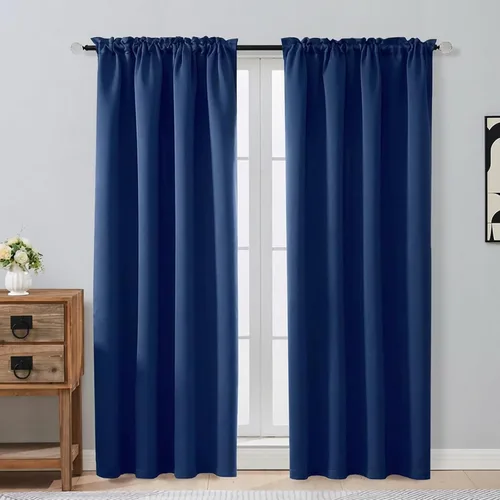 Miniatura 151 de OVZME Cortinas opacas turquesa para tratamiento de ventanas pequeñas, cortinas cortas con bloqueo de luz para ventana de cocina sobre el fregadero