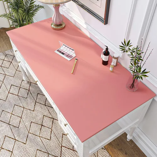 Miniatura 2 de VaryPaper Papel tapiz rosa salmón de 15.7 x 315 pulgadas de grosor, papel adhesivo rosa para paredes, armarios, impermeable, autoadhesivo, papel