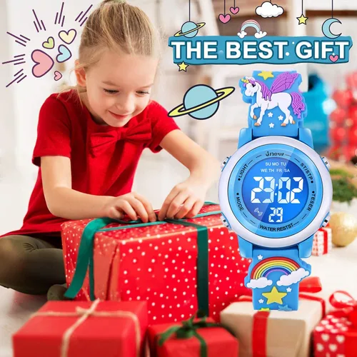 Miniatura 20 de Relojes impermeables de dibujos animados 3D para niñas con alarma, los mejores regalos de juguetes para niñas de 3 a 12 años