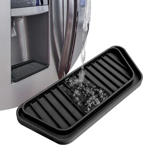 Bandeja colectora de goteo para refrigerador KindGa, protector para bandeja dispensadora de hielo y agua, almohadilla para derrames de agua del Negro