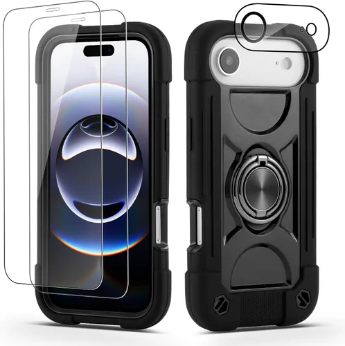 Miniatura 33 de Funda para iPhone Se3/iPhone Se2, iPhone 6/6S, iPhone 7/iPhone 8 de 4.7 pulgadas con soporte de anillo, con 2 protectores de pantalla resistentes