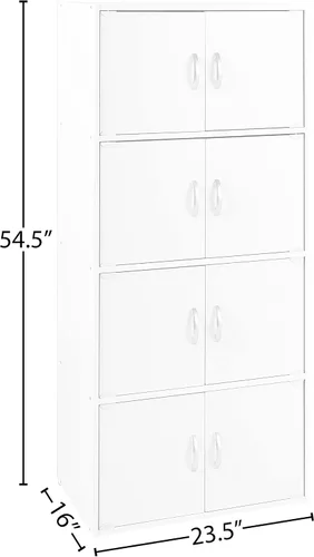 Miniatura 3 de Hodedah Estantería de 4 estantes y 8 puertas, haya