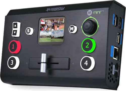 RGBlink Mini-pro Conmutador de video con 4 entradas HDMI 4K 2HDMI 1USB3.0 Salidas Multi cámara mezclador de video conmutador con pantalla táctil de