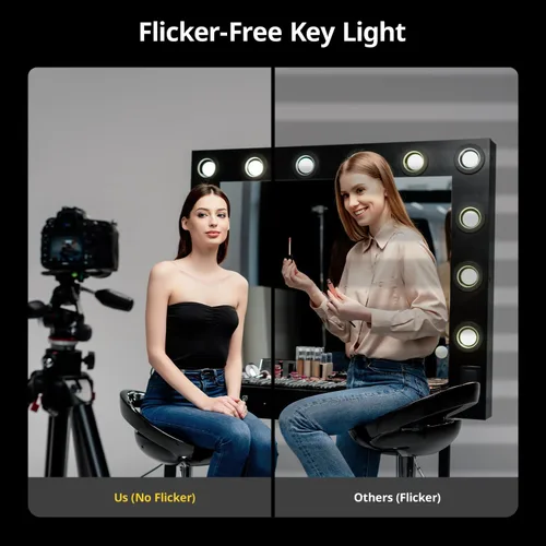 Miniatura 9 de Kit de iluminación de Softbox para fotografía RALENO, caja de luz de 16'' x 16'' para TikTok con bombilla LED (50W 5500K 97 CRI TLCI≥97), luz