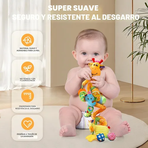 Miniatura 5 de Juguetes Jollybaby para cuna, cochecito y asiento de auto para bebé de 0-3-6-9-12 meses, juguetes sensoriales colgantes para tiempo boca abajo