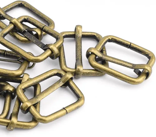 Miniatura 12 de CooBigo Paquete de 25 hebillas deslizantes ajustables de metal de 1 pulgada, ajustador rectangular Tri-Glide, deslizador de correa de tirantes