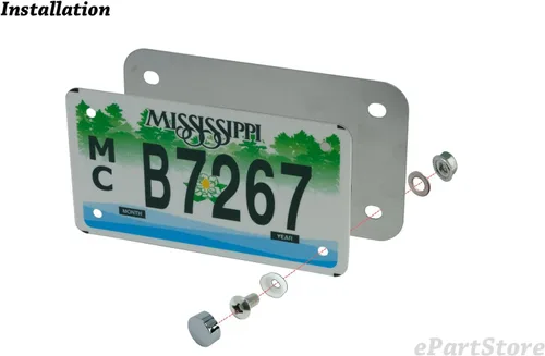 Miniatura 3 de Placa de refuerzo de respaldo de acero inoxidable para placa de matrícula de motocicleta, acabado cromado
