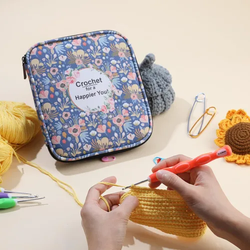 Miniatura 6 de KOKNIT Kit profesional de ganchillo, 9 ganchos de ganchillo ergonómicos de agarre suave, 14 ganchos de ganchillo de aluminio completo con funda