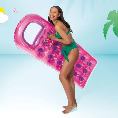Miniatura 6 de INTEX 59895EP Balsa de piscina inflable Suntanner de 18 bolsillos, reposera de flotador de piscina, alfombrilla de natación, 74 pulgadas x 28