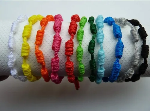 Miniatura 4 de YouU 16 pulseras de cruz de rosario hechas a mano, Nailon